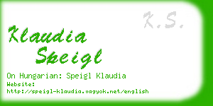 klaudia speigl business card